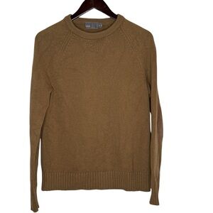Vince Mens Size Medium Tan Wool Knit Long Sleeve Sweater Academia Preppy